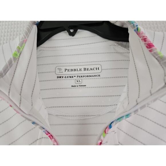 Pebble Beach Gray Dry Luxe Performance Zip-Up Jacket Women Size XL White Striped - Picture 7 of 10